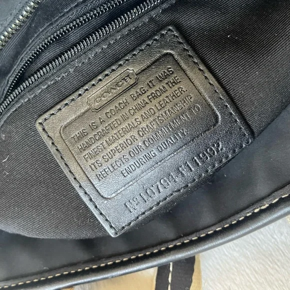 Coach Nylon Black and Teal Tote Bag GUC - Picture 7 of 13